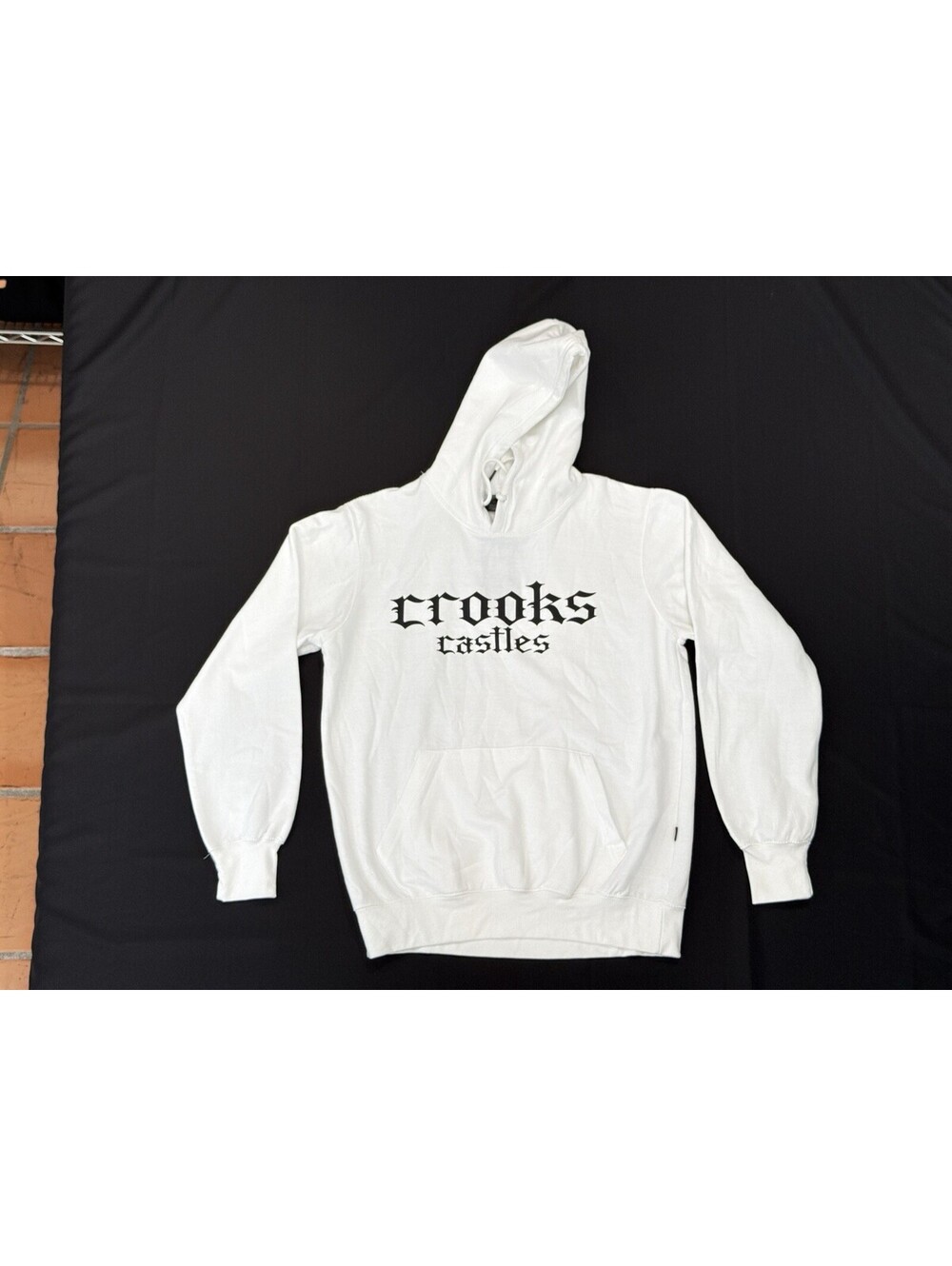 Crooks & Castles Hoodie Mens Large White Pullover Graphic Streetwear Sweatshirt
